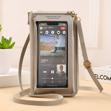 2025 Touch Screen Mobile Phone Bag Women's Cross-Body Bag Anti-Theft Multi-Functional Transparent Fashion Small Bag Wallet Mobile Phone Bag Anti-Fall