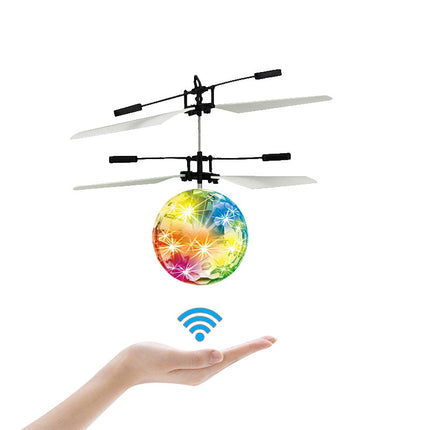 New strange toy remote control induction crystal ball colorful flash flying ball induction aircraft flash flying ball