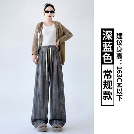 Striped Wide-leg Pants Women's Spring and Autumn 2025 New Summer Explosions Casual Straight Loose High Waist Dosing Wide-leg Pants