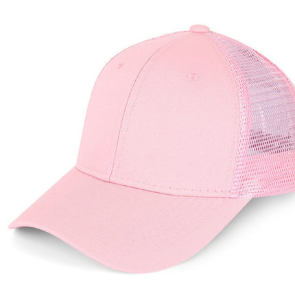 Amazon Cross-Border Pure Cotton Mesh Cap with Logo, Six-Panel Promotional Cap with Custom Printing, Travel Cap with Embroidery, Sunshade and Sun Protection Cap