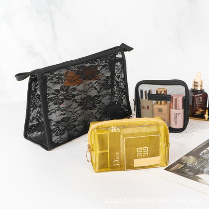 Mesh cosmetic bag suit portable mini South Korea travel cute storage simple wash storage cosmetic bag