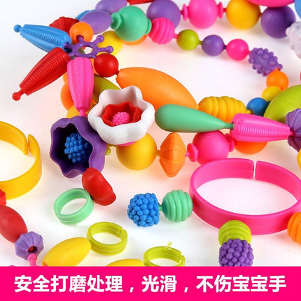 in stock beaded girls children's educational toys creative diy handmade cordless necklace beaded wholesale