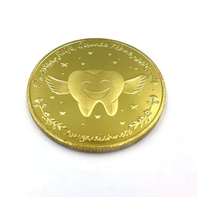 New Tooth Tooth Fairy Gold Coin Gold Plated Commemorative Coin Children's Tooth Change Gift Tooth Fairy Commemorative Medallion Coin