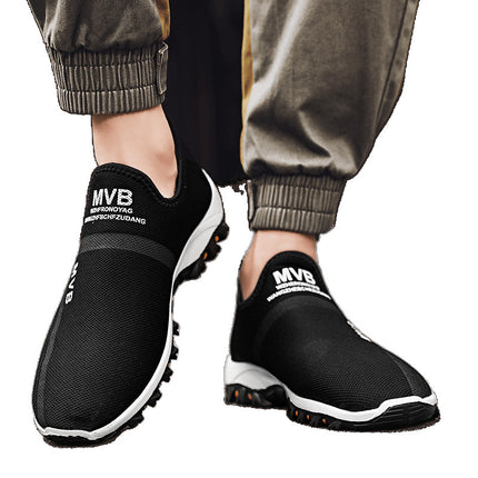 2025 Foreign Trade Wholesale Cross-Border Large Size Spring and Summer Black Casual Shoes Lazy Slip-On Mesh Sports Work Men's Shoes