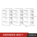 Four-layer diagonal grid cabinet rack-transparent 3 pieces