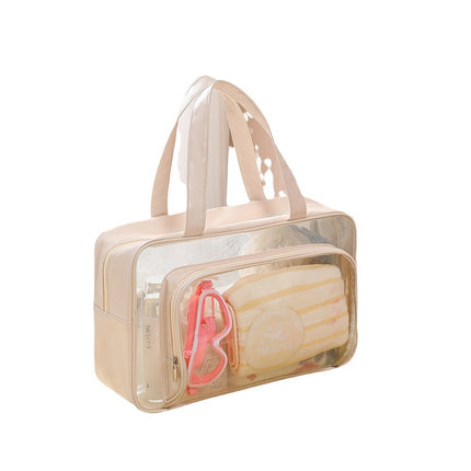 Transparent PVC Wash Bag Portable Shoulder Dry and Wet Separate Bag Swimming Fitness Bath Bag Waterproof Makeup Storage Bag