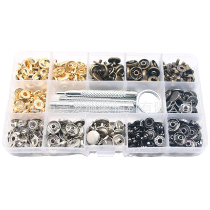 For cross-border 12.5mm metal copper snap button + installation tool set 633 snap button clothing button