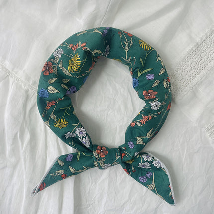 New 58x58cm% cotton small square scarf women's small floral scarf hair band Korean style Net red scarf decoration