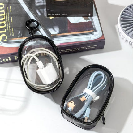 Storage Bag Mobile Phone Charger Storage Bag Transparent Data Cable Protection Box Portable Outgoing Headset Charger Protection