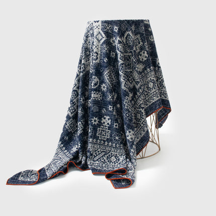 New Style Women's Silk Wool Scarf, Retro Printed Square Scarf, Sun Protection and Warm Neck Scarf, Dual-Use Decorative Scarf