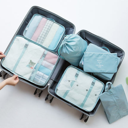 Travel storage bag eight-piece cross-border e-commerce multi-functional travel storage suit waterproof packing portable organizing bag