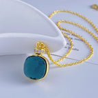 Necklace/gold ink blue (weight 7.5 grams)
