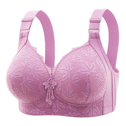 Cross-border plus size Adjustable Sexy Lace Bra Comfortable Side Gathering Bra