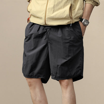 Japanese Retro Tooling Shorts Summer Men's Washed Cotton Elastic Micro Elastic Comfortable Sports Tooling Shorts Shorts