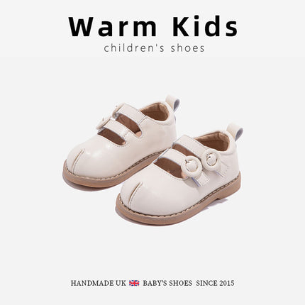 Genuine Leather Girls' Small Leather Shoes 2025 Spring and Autumn Round-Toe Princess White Soft-Soled Toddler Shoes for Girls and Children