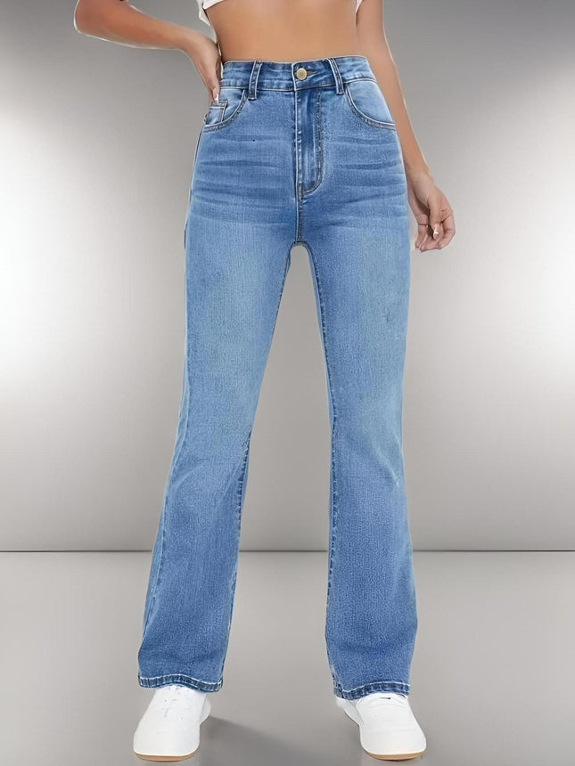 Spring 2025 New Women's High Waist Women's Straight light blue Jeans Slim Fit Slim All-match Factory Outlet