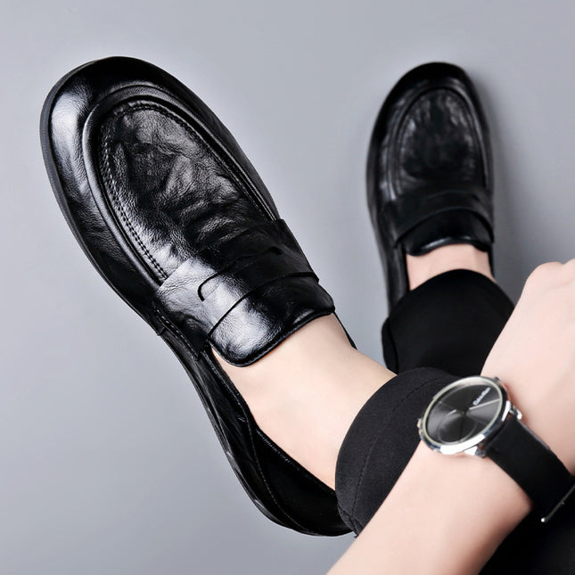 Men's Genuine Leather Loafers Summer New Soft Breathable Slip-on Fashionable Trendy Shoes
