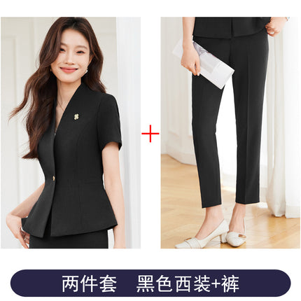 High-end Suit suit Women's Summer Thin Temperament Beauty Salon Front Desk Tooling Jacket Light Medical Beauty Jewelry Store Work Clothes