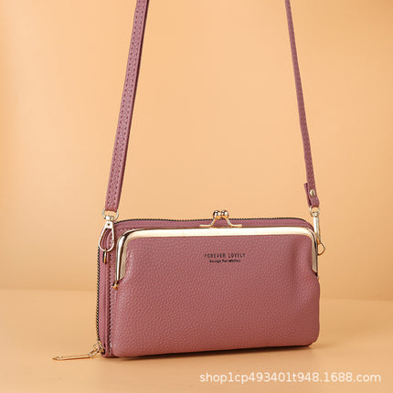 Factory wholesale horizontal women's shoulder small messenger bag Korean style large capacity mini bag multi-purpose wallet card bag