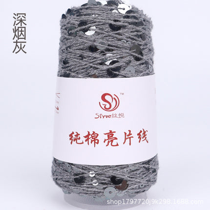 Siyue pure cotton sequined yarn size beads 3+6 hand-woven yarn tube yarn factory wholesale wool ball cross-border
