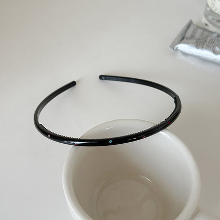 Casual and Versatile Thin Hair Hoop Hairpin Hair Accessories Headband Rhinestone High-End Hair Accessories 2025 Summer New Korean Hair Accessories