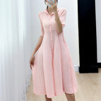 Pink half-open collar half sleeve / Free size