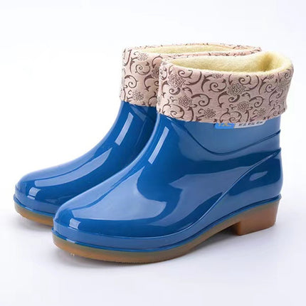 Authentic Xunlai Women's Spring & Fall Short-Tube Water Shoes, Four-Season Waterproof Kitchen Chef Water Boots, Canteen Men's Rubber Shoes, Outdoor Rain Boots
