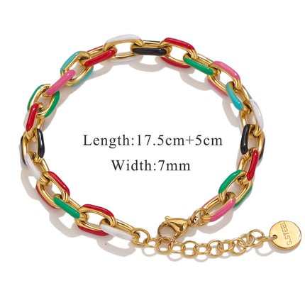 European and American Cross-Border Jewelry Colorful Bracelets for Men and Women, Light Luxury High-End Stainless Steel Non-Fading Jewelry Wholesale