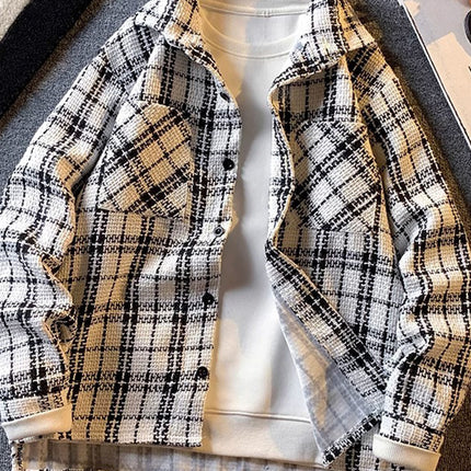 American retro houndstooth small fragrant style woolen coat high-end feeling ruffian handsome lapel jacket home figure# XXF024