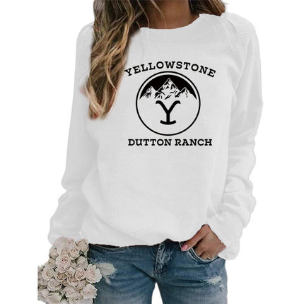 Amazon Cross-border Foreign Trade Source DUTTON RANCH Printed Round Neck Long Sleeve Women's Sweatshirt Jacket