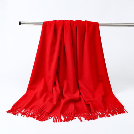 Wool Scarf Shawl High-End Versatile Cashmere Scarf Women's Winter 2025 New Men's Solid Color Scarf Wholesale