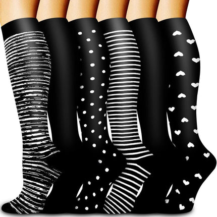 32 6 pairs of Amazon cross-border compression socks suit stockings sports running fitness compression socks calf socks