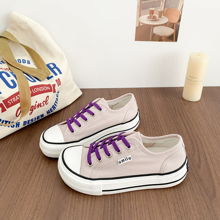 Gd22 Elastic Lace Slip-On Mango Head Canvas Shoes Women's Summer Thin Sneakers Popular Versatile White Shoes