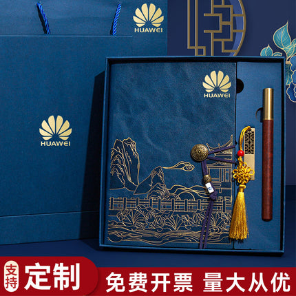High color value national fashion A5 notebook to send customers business notebook gift box suit bronzing process can be customized