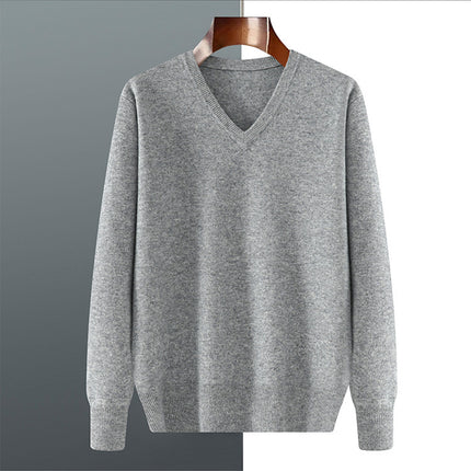 Men V-Neck Andy Velvet Knitted Sweater Pullover 8 Colors S-XXXL Loose Autumn Winter 2024 / Pull Col V Velours Andy Homme 8 Couleurs S-XXXL Ample Automne Hiver 2024