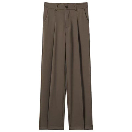 Autumn and Winter Cashmere Straight-Leg Pants for Men, Business Commuting Professional Office Pants, American Retro Loose Dress Pants