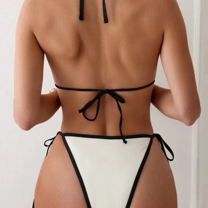 2024 European and American New Bikini Split Drawstring Strap Swimsuit Swimsuit Sexy bikini Xingcheng in stock Cross-border