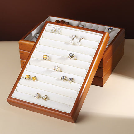 Solid wood watch tray earrings rack ring tray household jewelry rack storage tray bracelet rack stall jewelry display stand