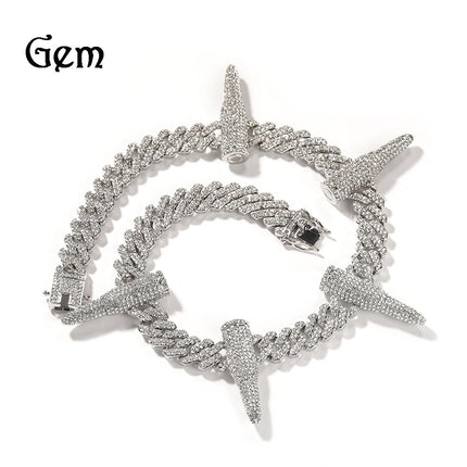 Gu Meng personality hip-hop Panther necklace enhanced alloy Diamond exaggerated creative necklace trend jewelry wholesale