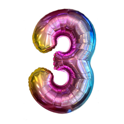 32 inch fine packaging digital aluminum foil balloon independent paper card packaging birthday party decoration floating air ball wholesale