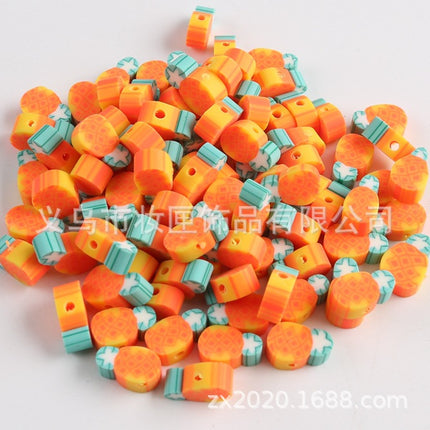 100 a pack of cross-border fruit soft pottery loose beads clay beads diy Amazon material bag accessories mobile phone