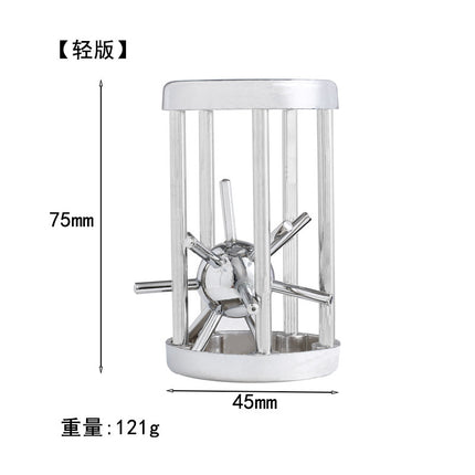 [Small size] zinc alloy unlock Kong Ming lock magic alloy educational toys nine-chain intelligence unlock ring buckle