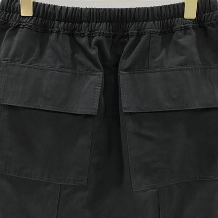SUBHUMAN Men's, European and American Style Classic Tooling Double Pocket Five-point Harlan Pants Black