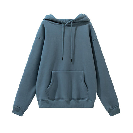 Men's Autumn and Winter 345g Pure Color Hoodie Thickeneded and Velvet Oversize Brushed Men's Hooded Sweatshirt Thickeneded and Warm