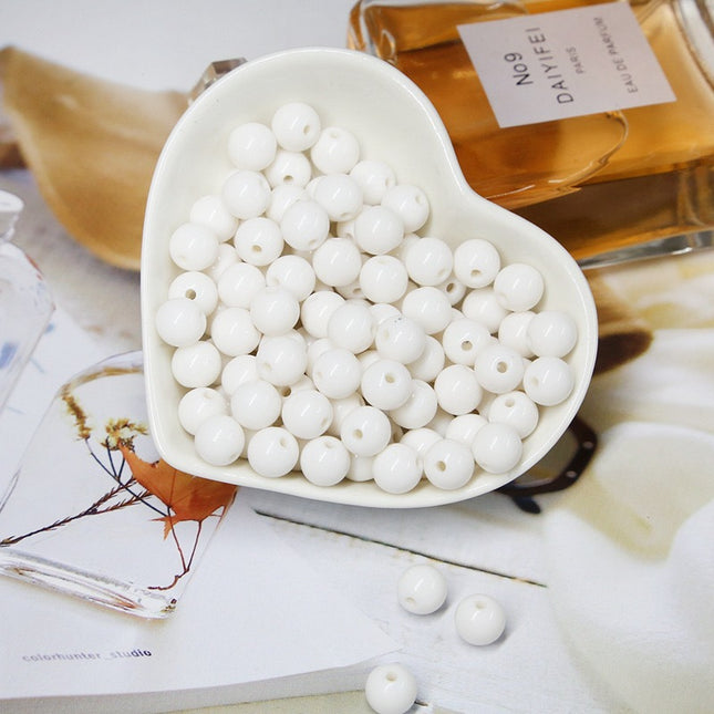 Solid color acrylic round beads handmade beaded diy accessories material Yiwu jewelry manufacturers wholesale candy color beads