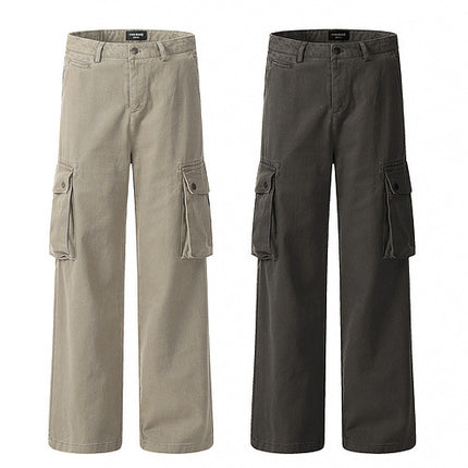 Europe and the United States high street three-dimensional cutting stitching patch bag wide leg jeans