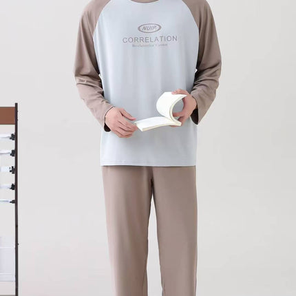[Sold Out, Check for New Products] 2025 Autumn Pajamas for Men, Long-Sleeved, Loose-Fitting, Casual, Suitable for Wearing Outside as Loungewear