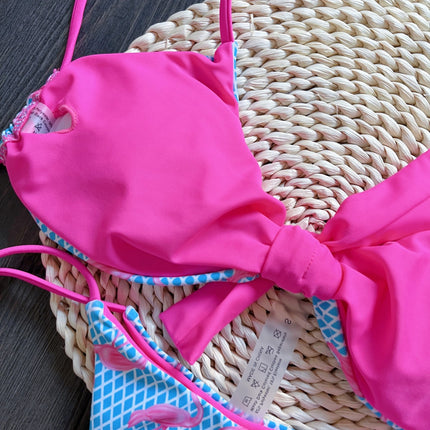 Sexy Mesh Flamingo Print Swimsuit Women Bikini