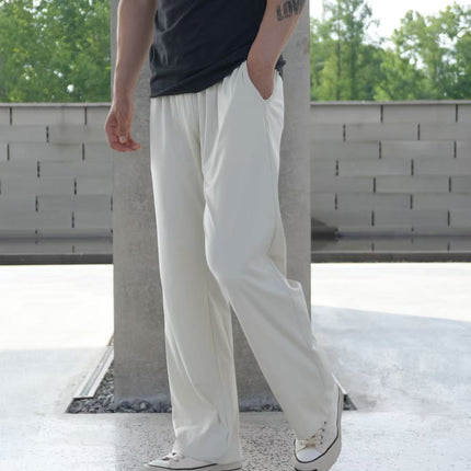 Summer New High-Elastic Drape Curved Knife Pants High-Waisted Casual Fitness Stretch Sports Long Pants Loose Versatile Men's Pants