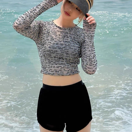 Swimsuit Women's New Split Conservative Three-Piece Set Long-Sleeved Sports Surf Suit Bans High-Grade Hot Spring Swimsuit